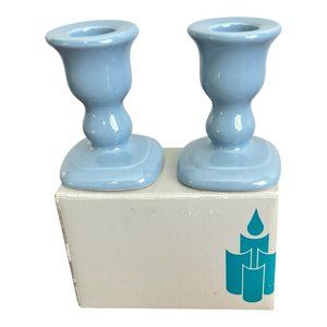 A Pair of Partylite Candle Holders French Blue P0228, 7/8" Candlestick Original
